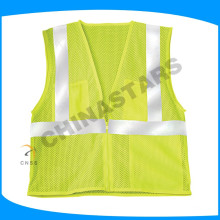 100% Polyester Mesh reflektierende Sicherheitsweste mit Weste mit Reißverschluss